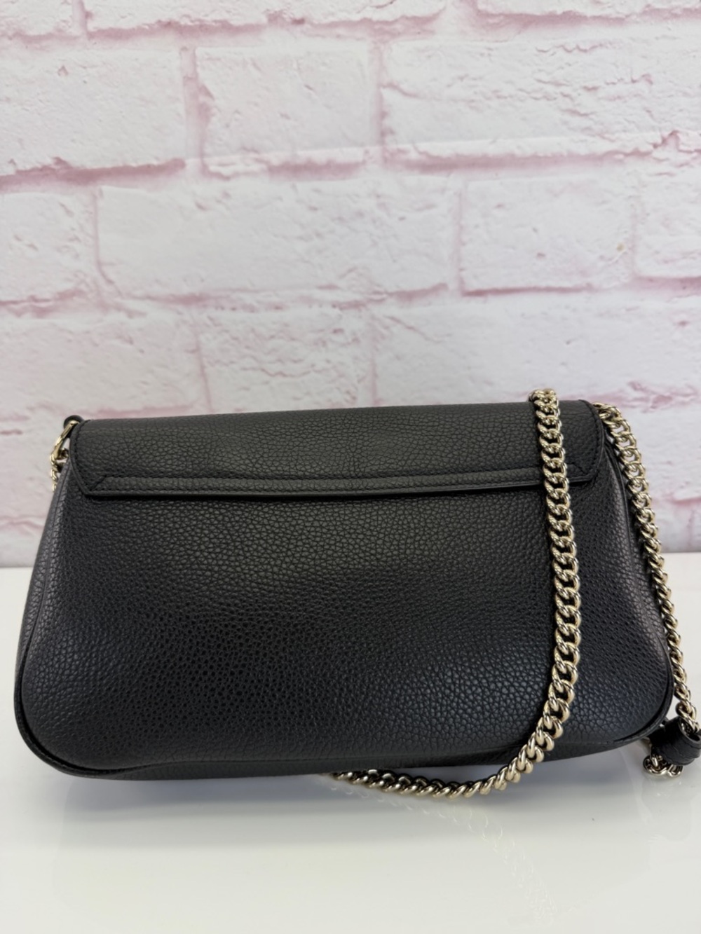 Authentic Pebbled Calfskin Medium Soho Flap Crossbody Black - Picture 3 of 14